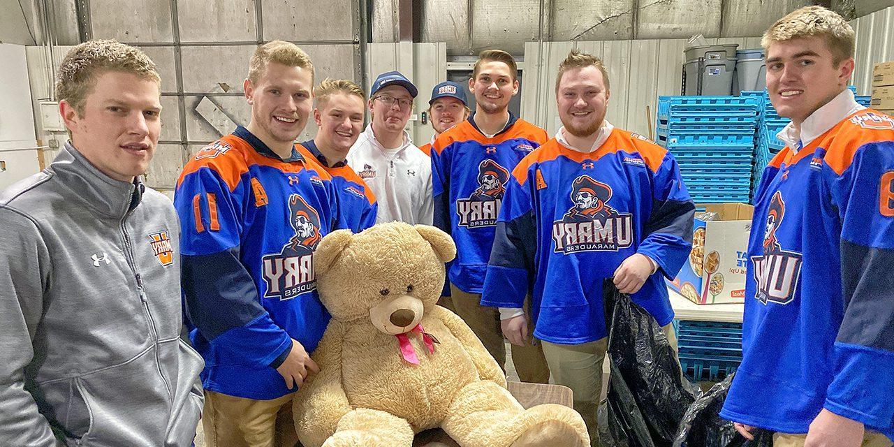 Hockey Team with Large Bear