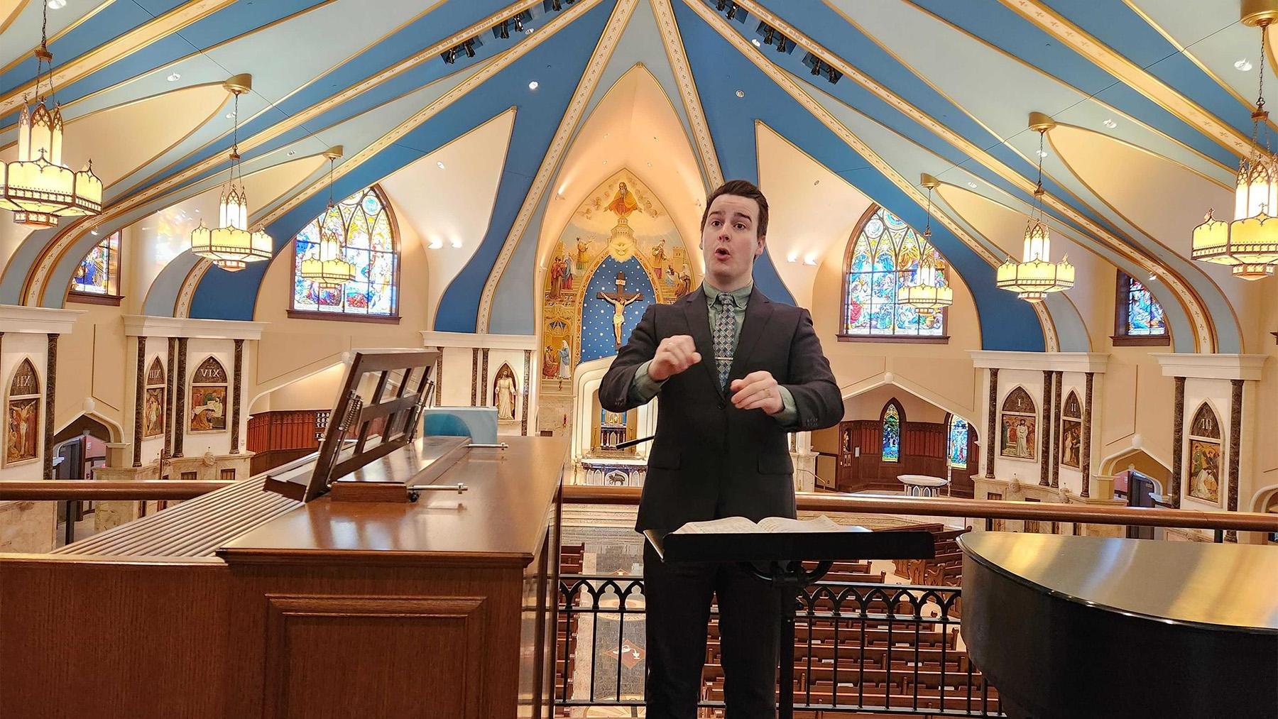 Mcguire Conducting in a church