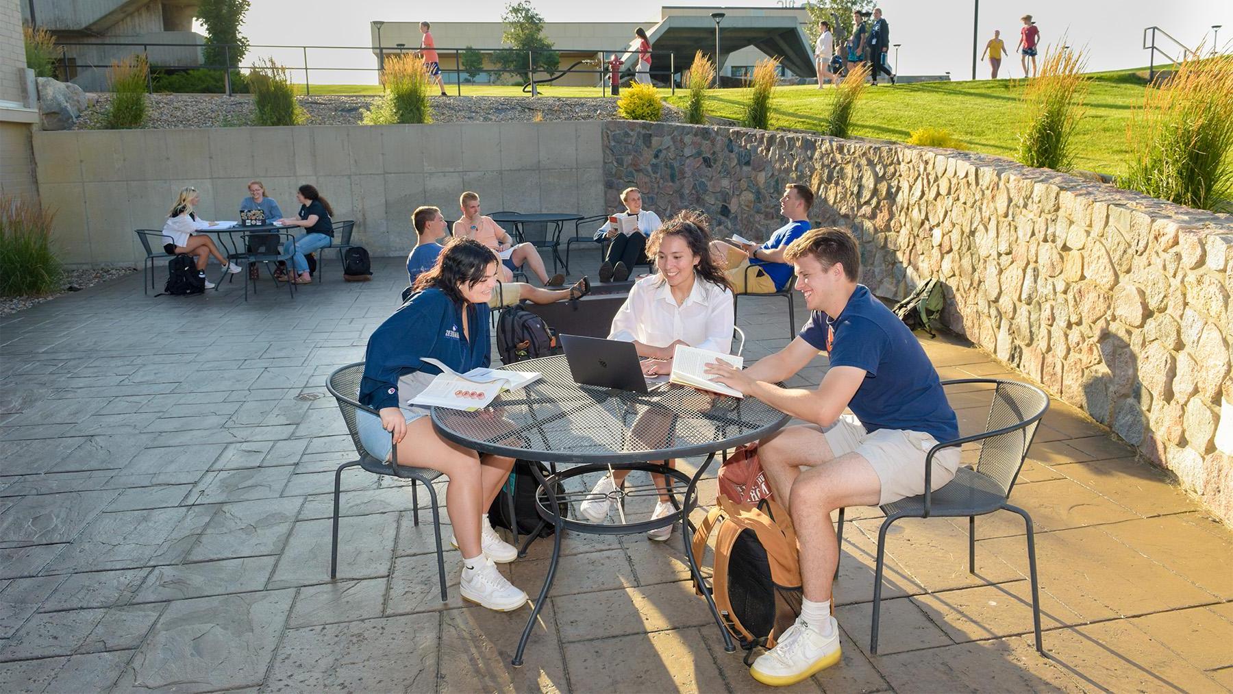 Students on Campus studying